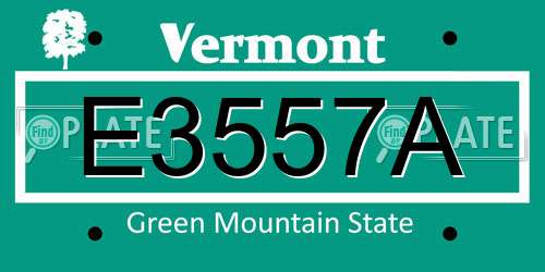 E3557A Vermont License Plate