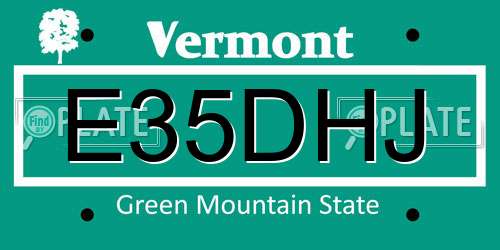E35DHJ Vermont License Plate