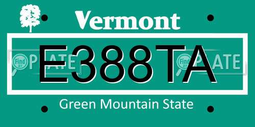 E388TA Vermont License Plate