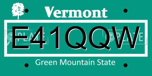 E41QQW Vermont License Plate