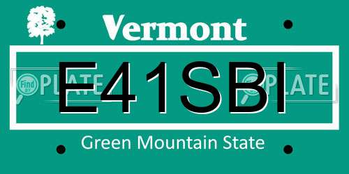 E41SBI Vermont License Plate