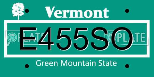 E455SO Vermont License Plate