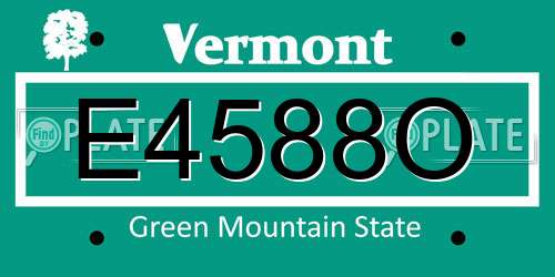 E4588O Vermont License Plate