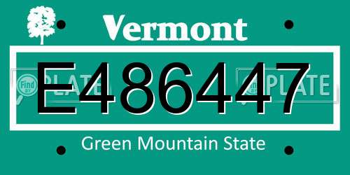 E486447 Vermont License Plate