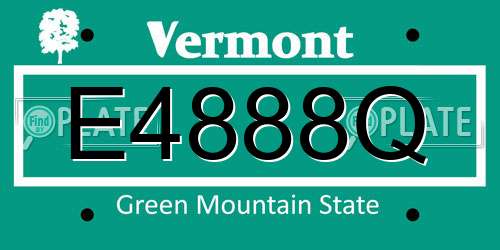 E4888Q Vermont License Plate