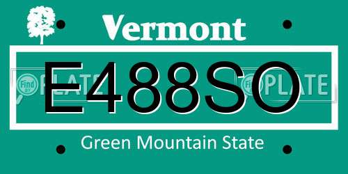 E488SO Vermont License Plate