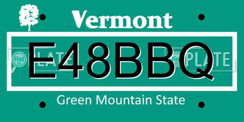 E48BBQ Vermont License Plate