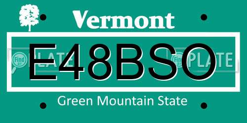 E48BSO Vermont License Plate
