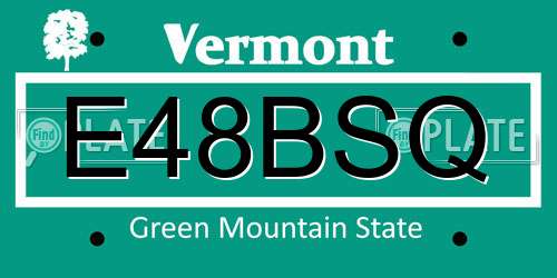 E48BSQ Vermont License Plate