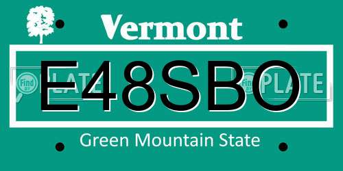 E48SBO Vermont License Plate