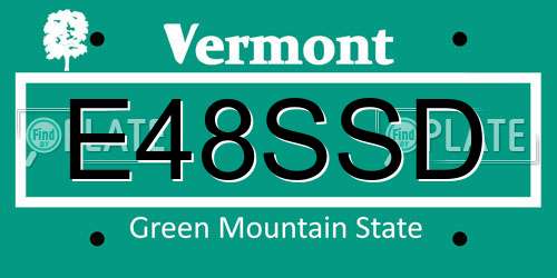 E48SSD Vermont License Plate