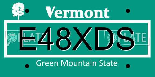 E48XDS Vermont License Plate