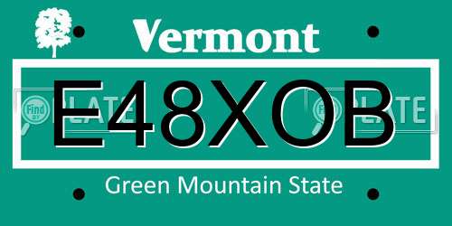 E48XOB Vermont License Plate