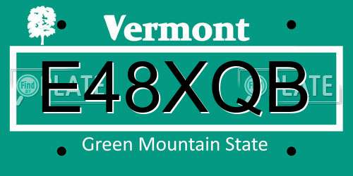E48XQB Vermont License Plate