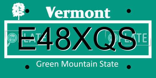 E48XQS Vermont License Plate