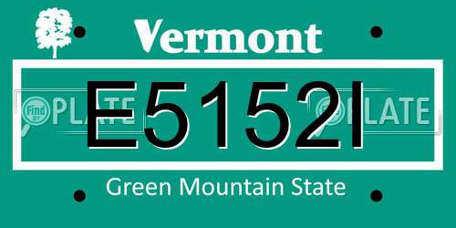 E5152I Vermont License Plate