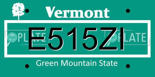 E515ZI Vermont License Plate