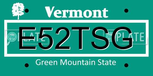 E52TSG Vermont License Plate