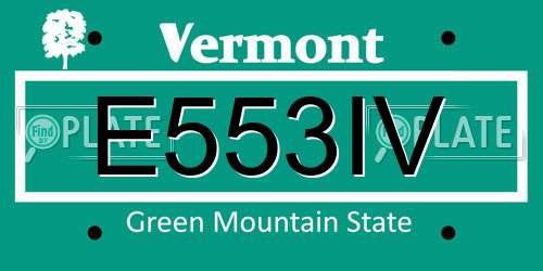 E553IV Vermont License Plate