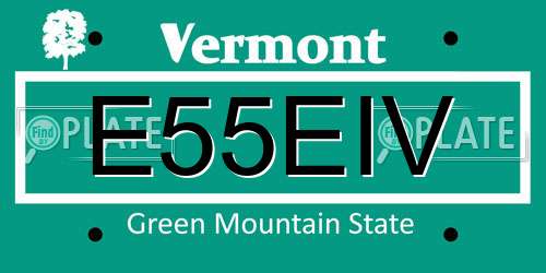 E55EIV Vermont License Plate