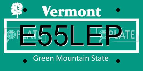 E55LEP Vermont License Plate