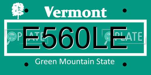 E560LE Vermont License Plate