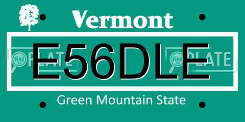 E56DLE Vermont License Plate