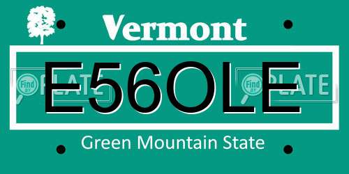 E56OLE Vermont License Plate