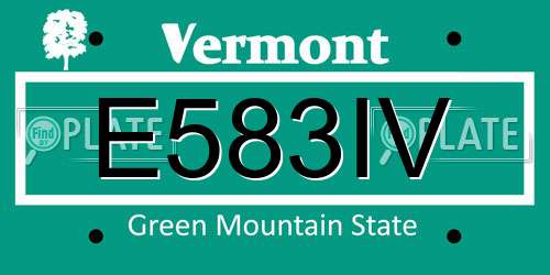 E583IV Vermont License Plate