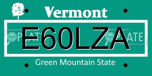 E60LZA Vermont License Plate