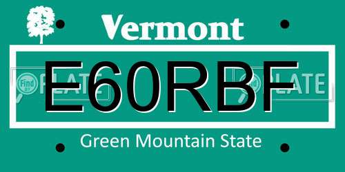 E60RBF Vermont License Plate