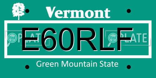 E60RLF Vermont License Plate