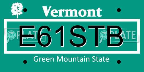 E61STB Vermont License Plate