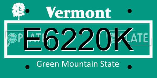 E6220K Vermont License Plate