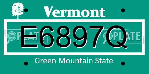 E6897Q Vermont License Plate