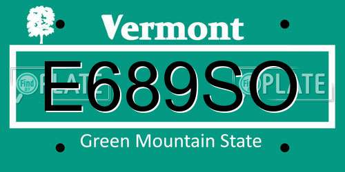 E689SO Vermont License Plate