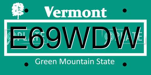 E69WDW Vermont License Plate