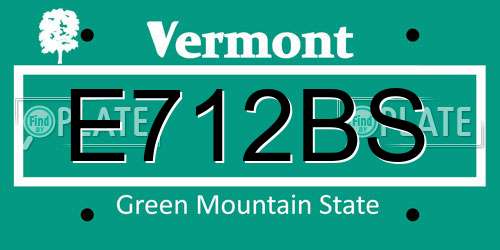 E712BS Vermont License Plate