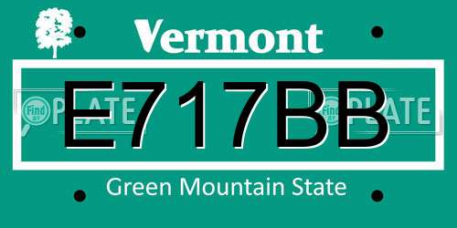 E717BB Vermont License Plate