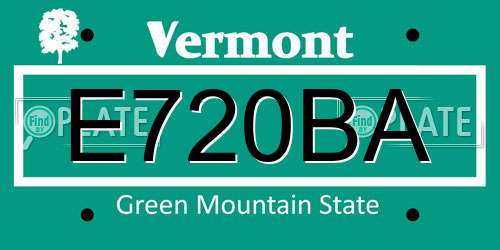 E720BA Vermont License Plate
