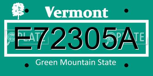E72305A Vermont License Plate