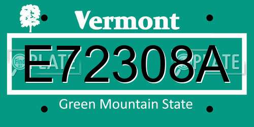 E72308A Vermont License Plate