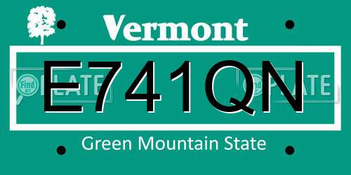 E741QN Vermont License Plate