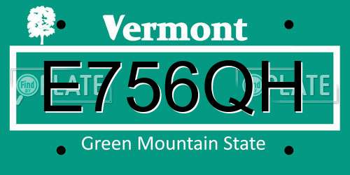E756QH Vermont License Plate