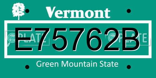 E75762B Vermont License Plate