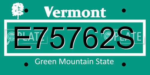 E75762S Vermont License Plate