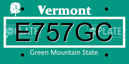 E757GC Vermont License Plate