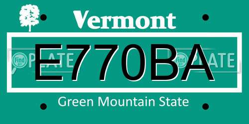 E770BA Vermont License Plate