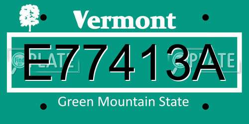 E77413A Vermont License Plate