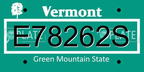 E78262S Vermont License Plate